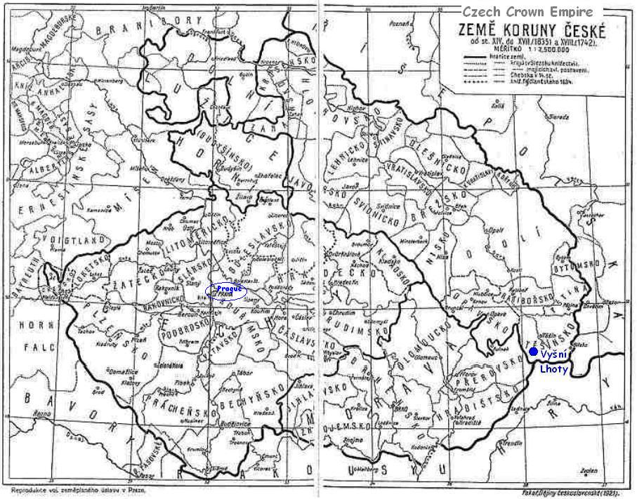 VysniLhoty on map 1300-1635 and 1742.JPG