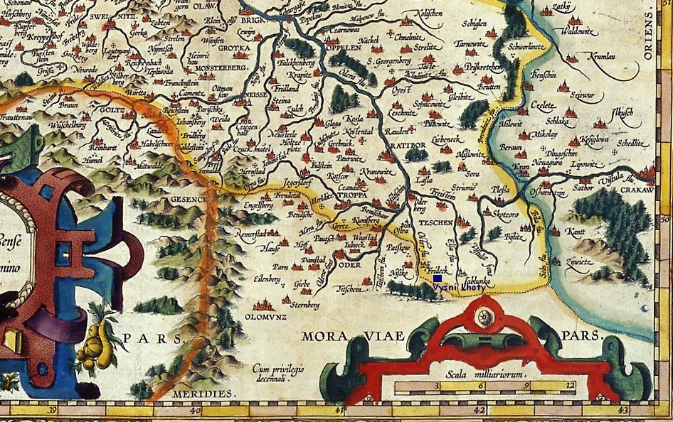 VysniLhoty on map 1603 Silesia.JPG