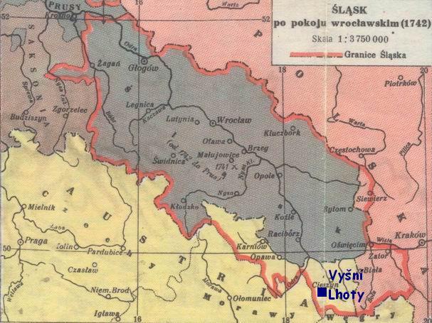 VysniLhoty on map 1742 Silesia.jpg