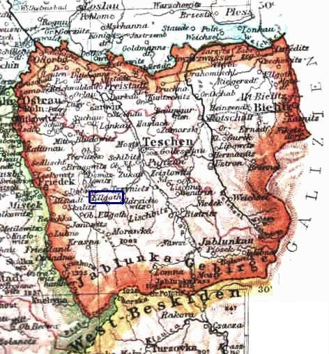 VysniLhoty on map 1893 Tesinsko.JPG