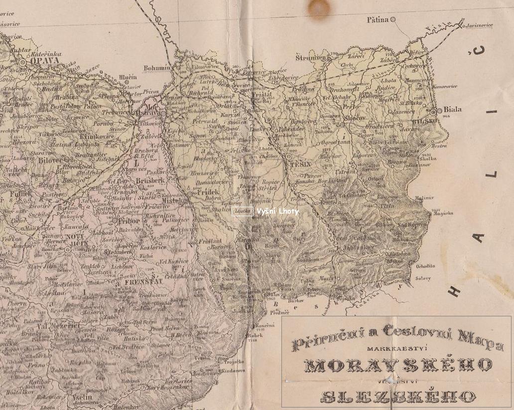 VysniLhoty on map 1900 Moravia.JPG