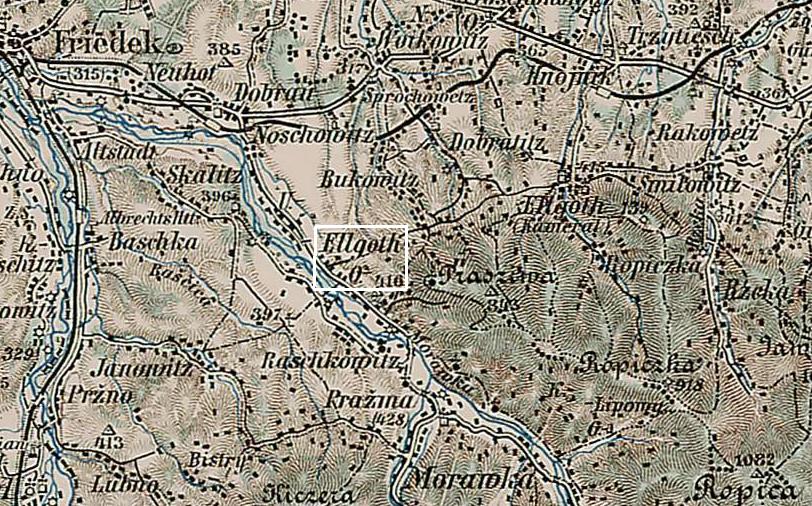 VysniLhoty on map 1910 Silesia.JPG