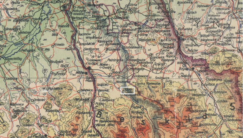 VysniLhoty on map 1937 Silesia.JPG
