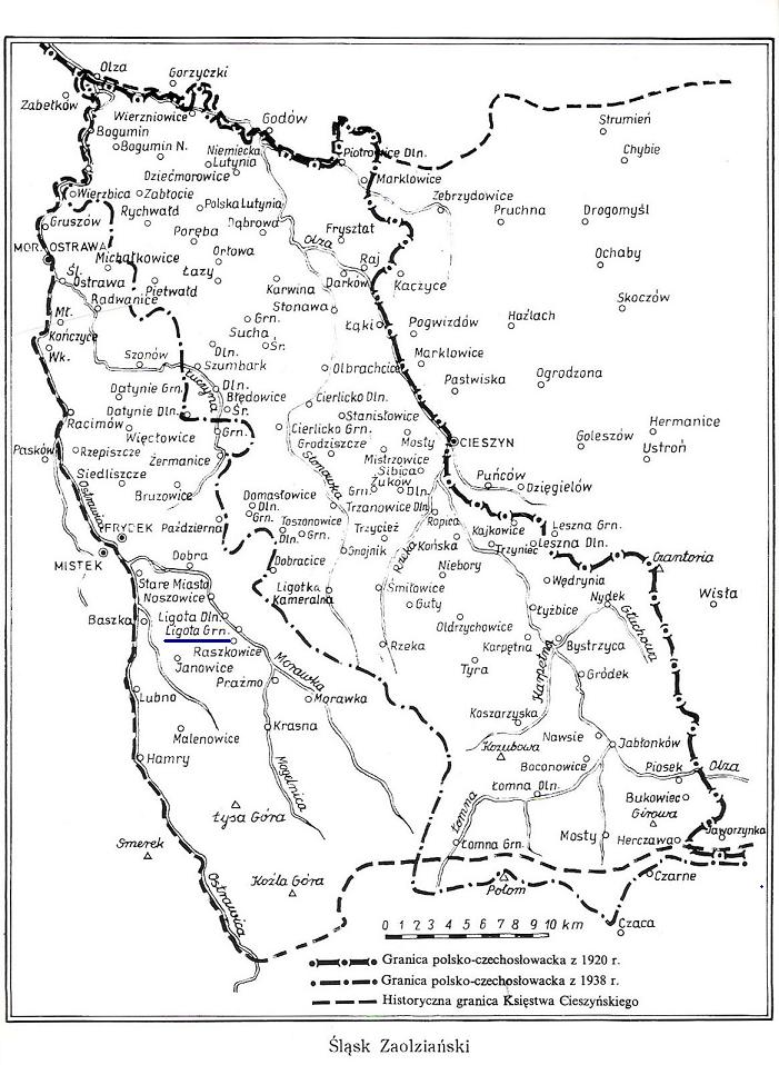 VysniLhoty on map 1938 Tesinsko2.JPG